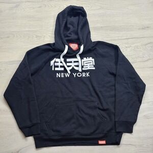 Nintendo Official Seal NY Pullover Hoodie Black Size XL